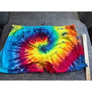 Just Love Mens 2X Tie Dye Lounge Shorts Rainbow Spiral Cotton 6861XX